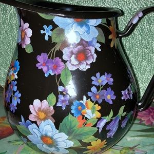 Mackenzie Childs BLACK FLOWER MARKET PITCHER